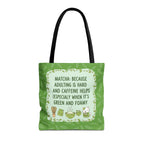 Matcha Lovers Tote Bag – Adulting is Hard & Caffeine Helps