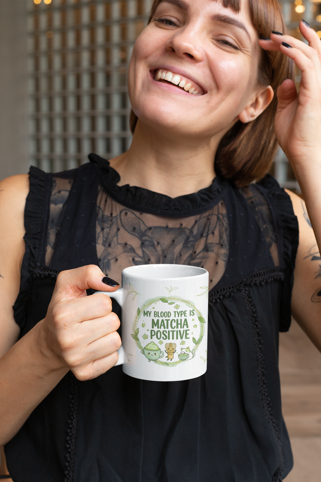 Matcha Positive - Cozy Ceramic Mug for Matcha & Tea Lovers