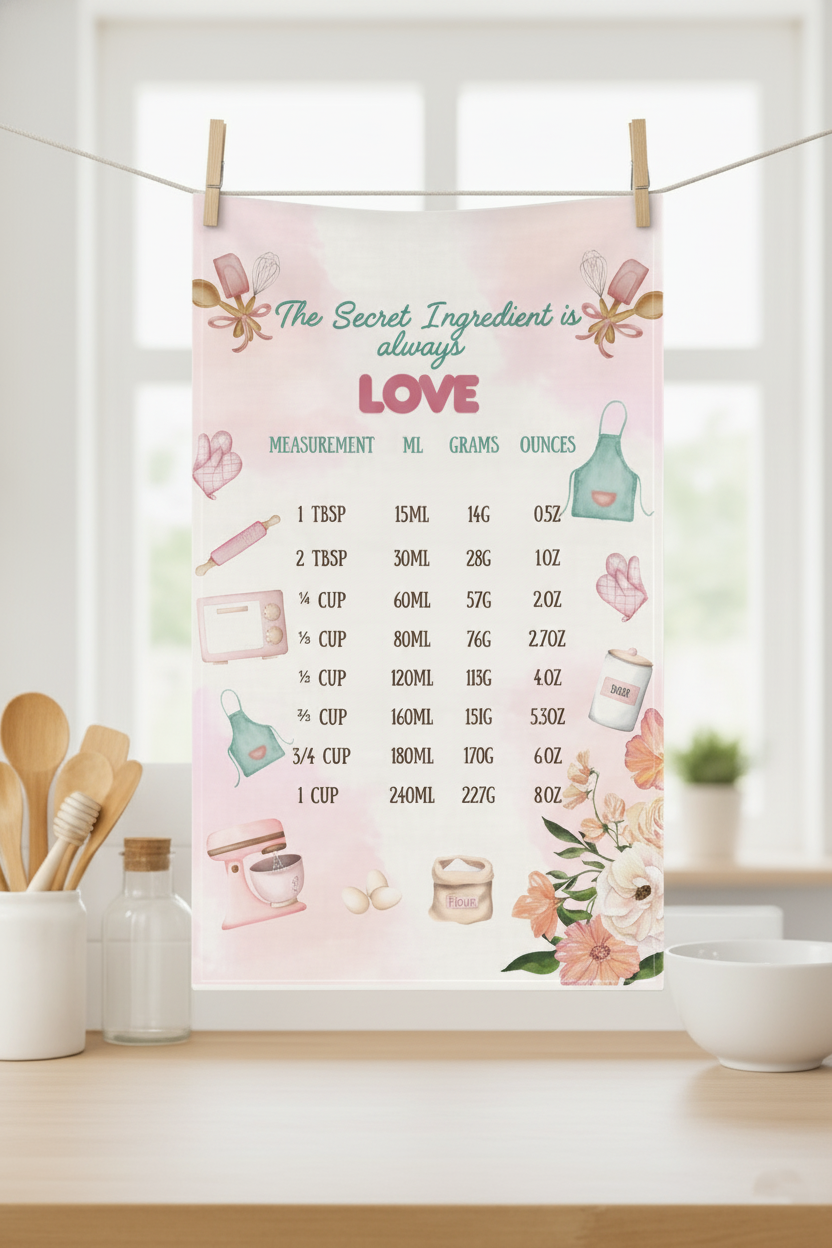 The Secret Is Love - Baking Chart Towel