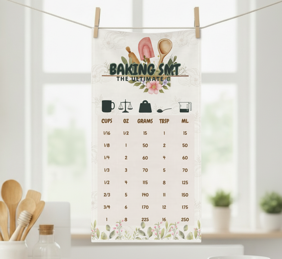 Baking Chart Kitchen Towel — The Perfect Helper for Every Baker