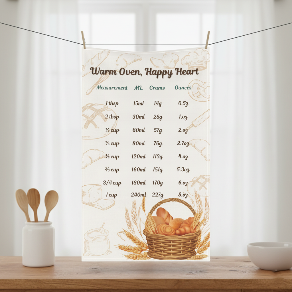 Baking Chart Kitchen Towel — The Perfect Helper for Every Baker