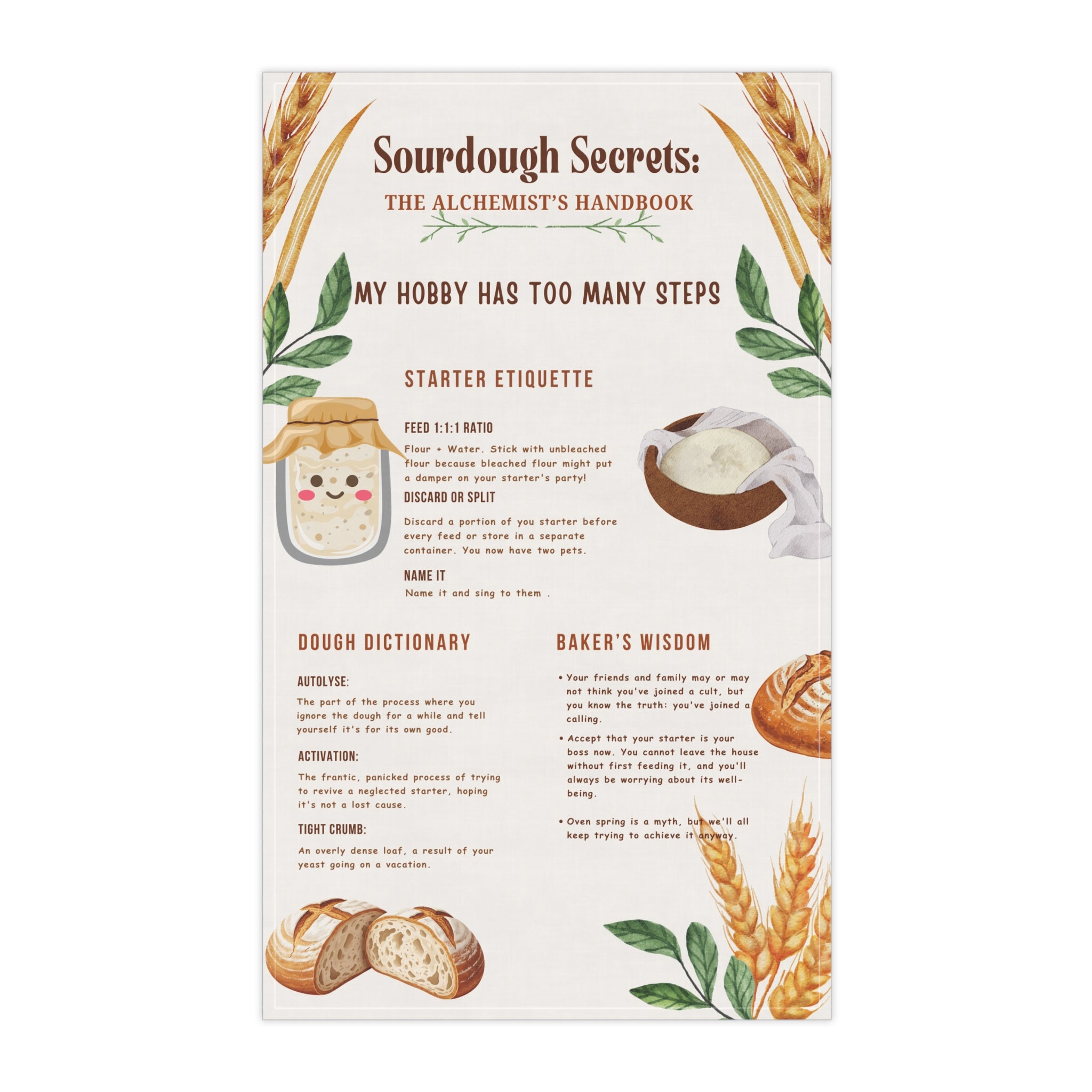 Sourdough Kitchen Towel – Flour, Water, Magic