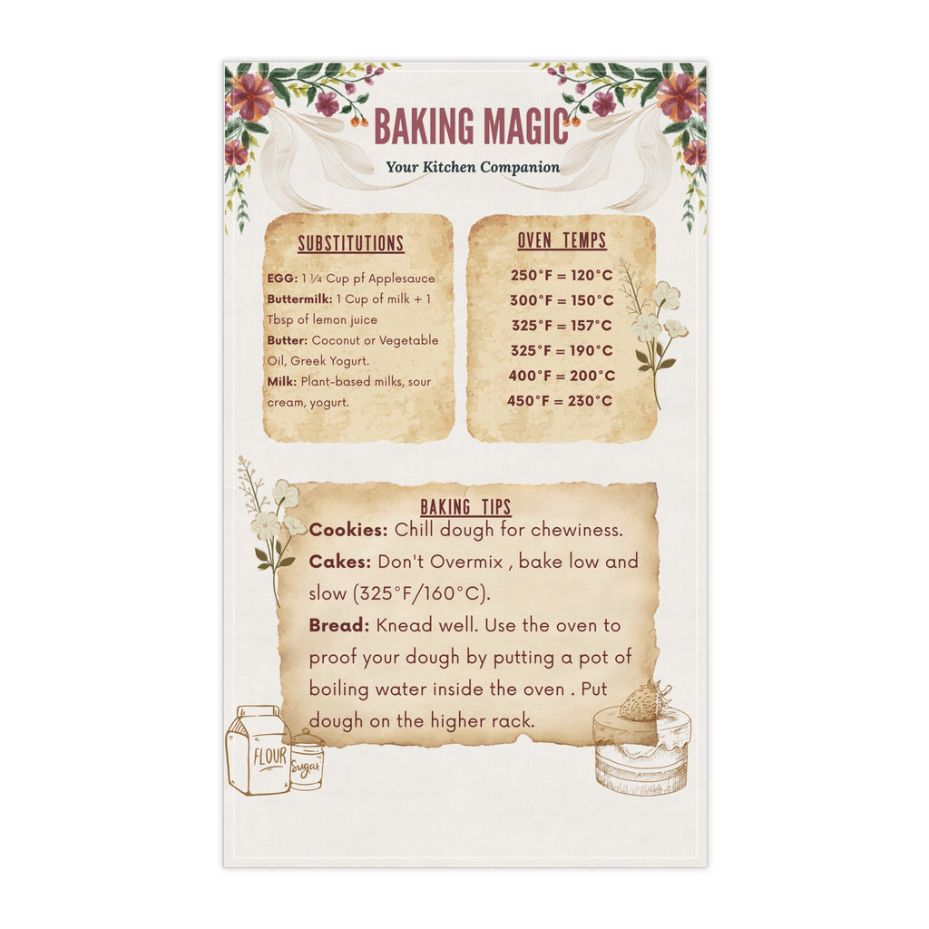 Baking Chart Kitchen Towel — The Perfect Helper for Every Baker