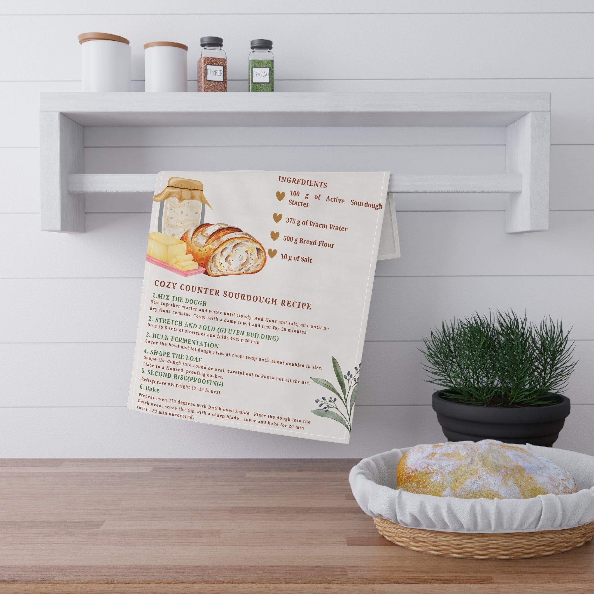 Sourdough Kitchen Towel – Flour, Water, Magic