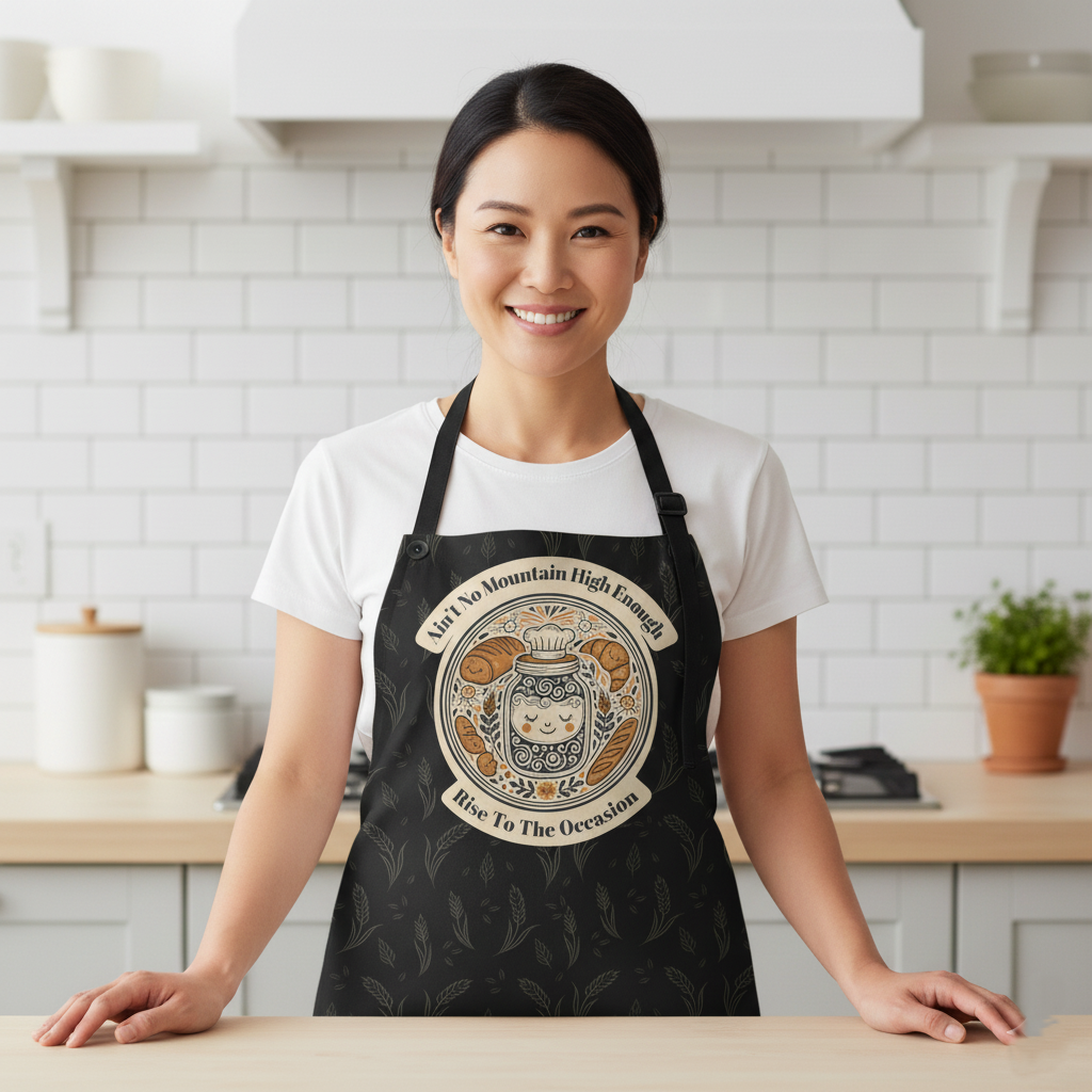 Sourdough Baking Apron – Cozy Gift for Bread Lovers  "Black Rise to the Occasion"