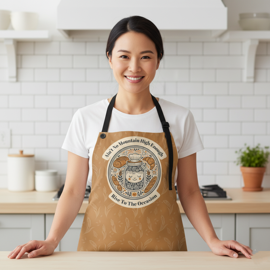 Sourdough Baking Apron – Cozy Gift for Bread Lovers * Bronze Rise to the Occasion *