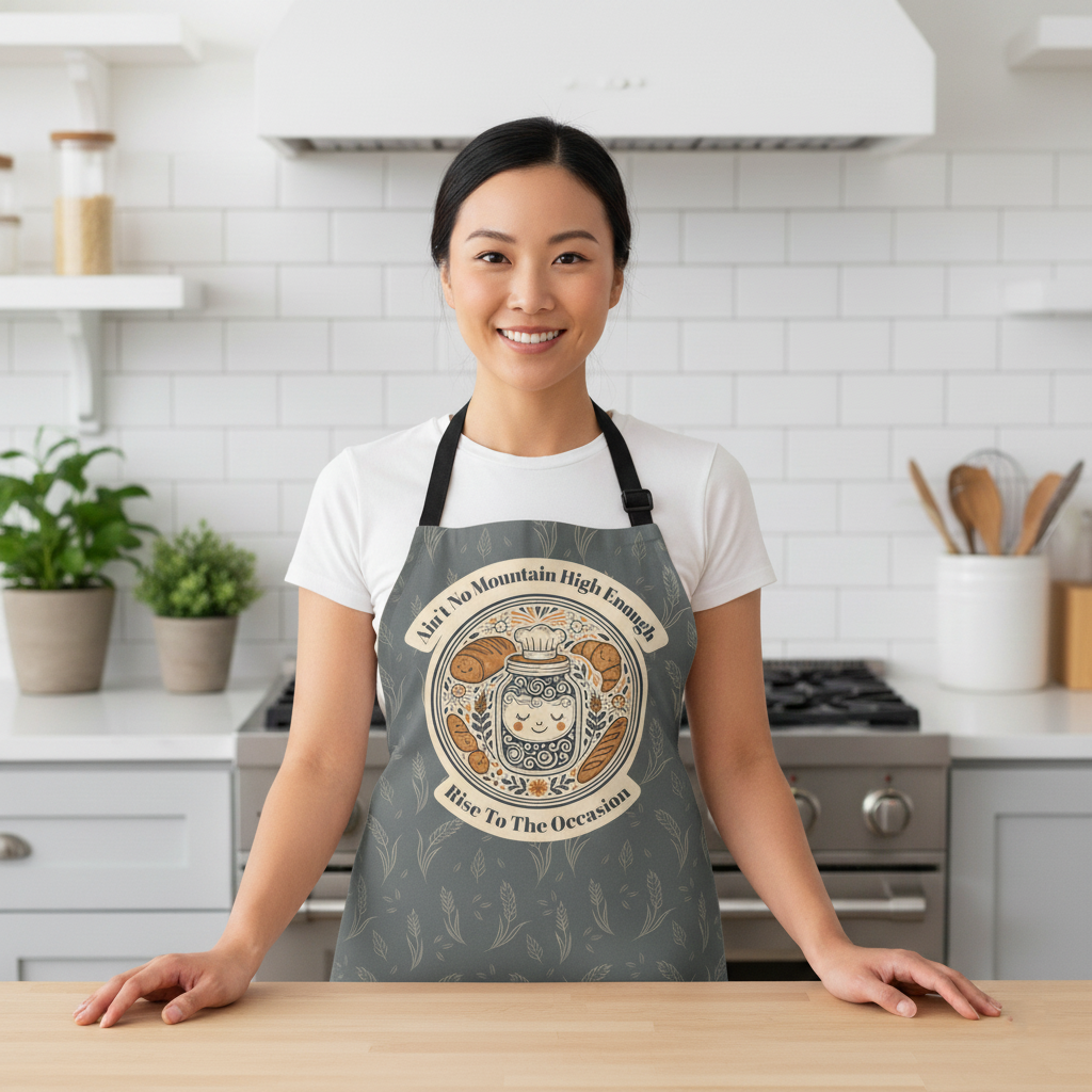 Sourdough Baking Apron – Cozy Gift for Bread Lovers * Grey Rise to the Occasion*