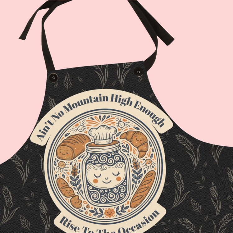 Sourdough Baking Apron – Cozy Gift for Bread Lovers  "Black Rise to the Occasion"