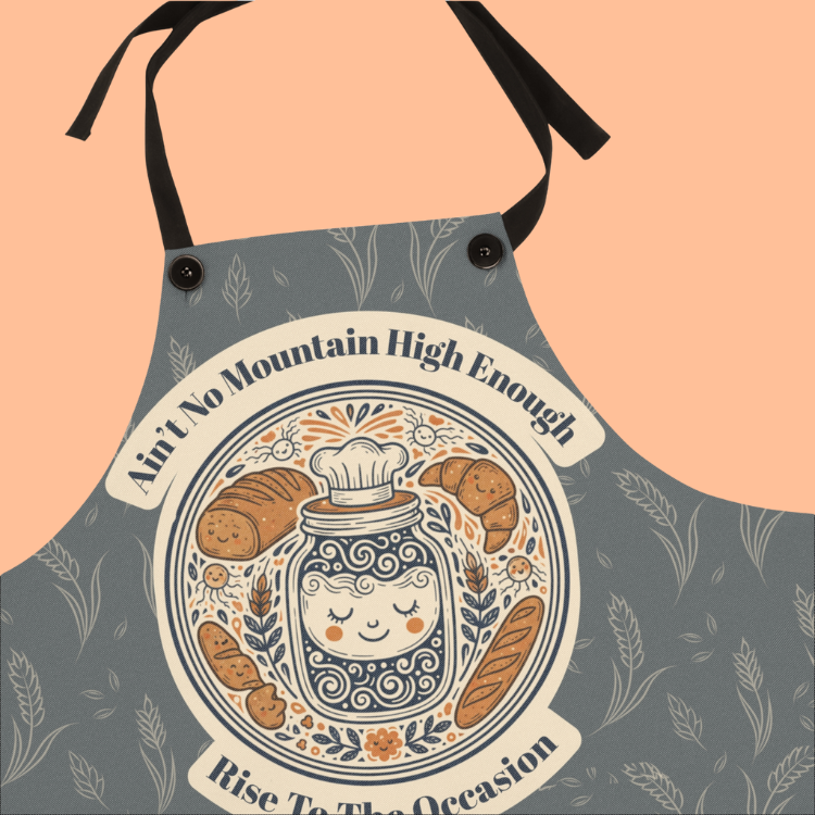 Sourdough Baking Apron – Cozy Gift for Bread Lovers * Grey Rise to the Occasion*